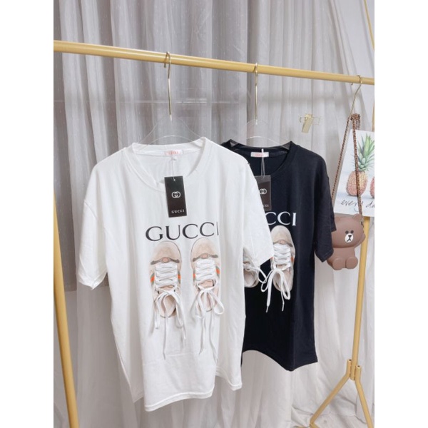 [FRee ship ] ÁO PHÔNG HOẠ TIẾT GIÀY GC DÂY BUỘC-phông thụng unisex nthboutiqe