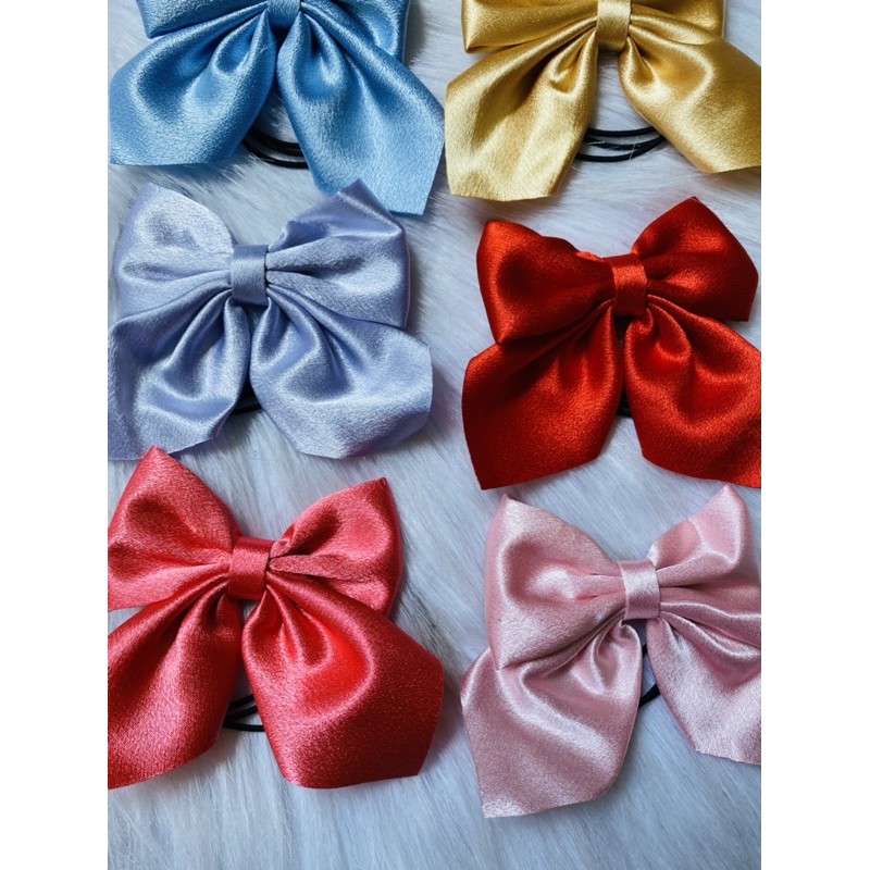 Cột tóc nơ trơn vải satin