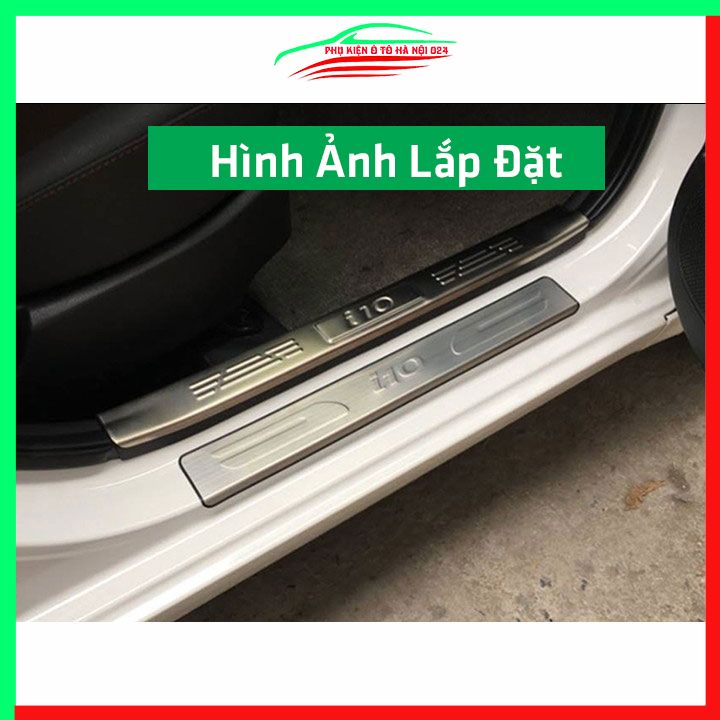 Bộ nẹp bước chân inox ô tô Hyundai I10 2014-2021 chống trầy làm đẹp ô tô