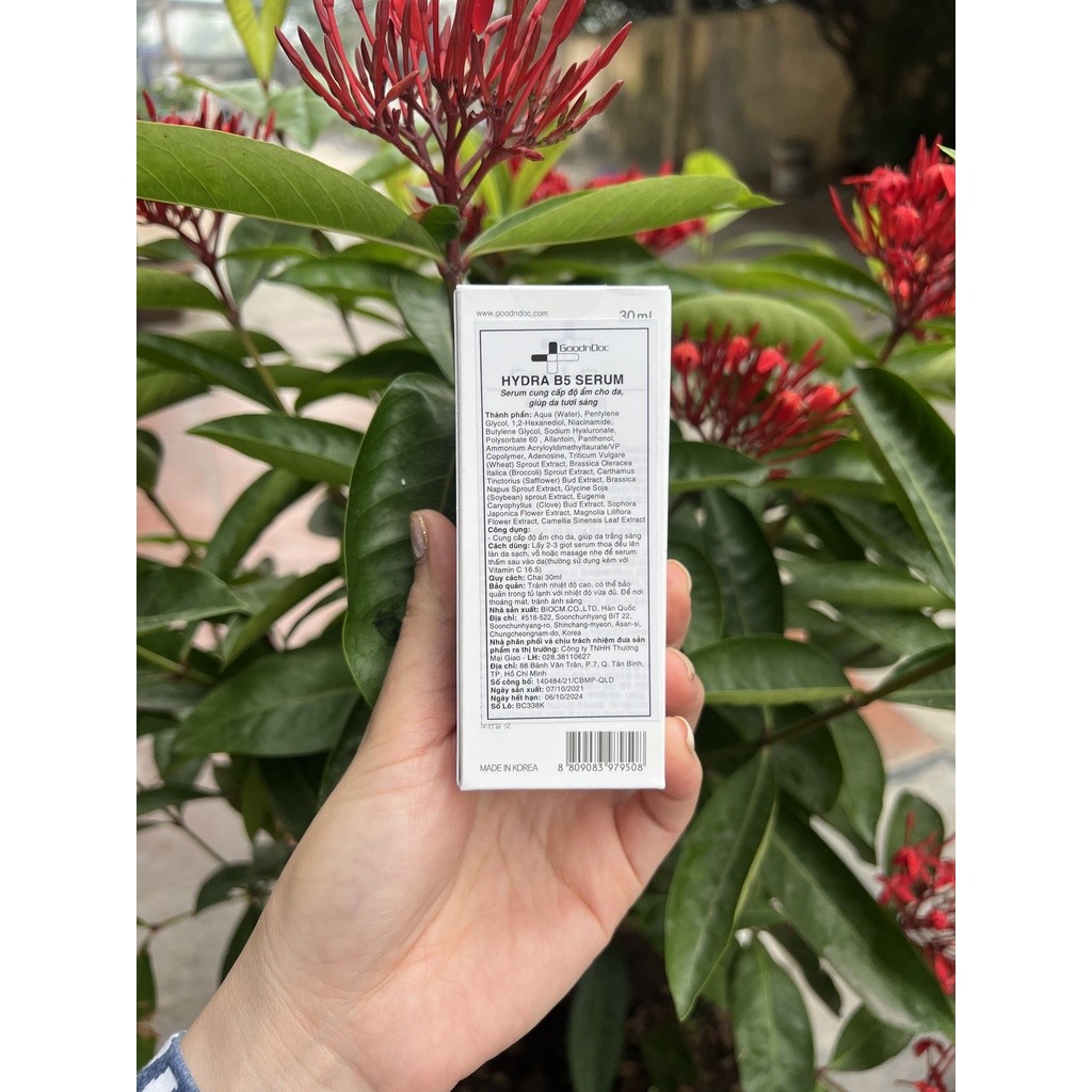 Serum Goodndoc Hydra B5 Dưỡng Ẩm Phục Hồi Làm Trắng Sáng Da, Mờ Thâm, Cấp Nước.