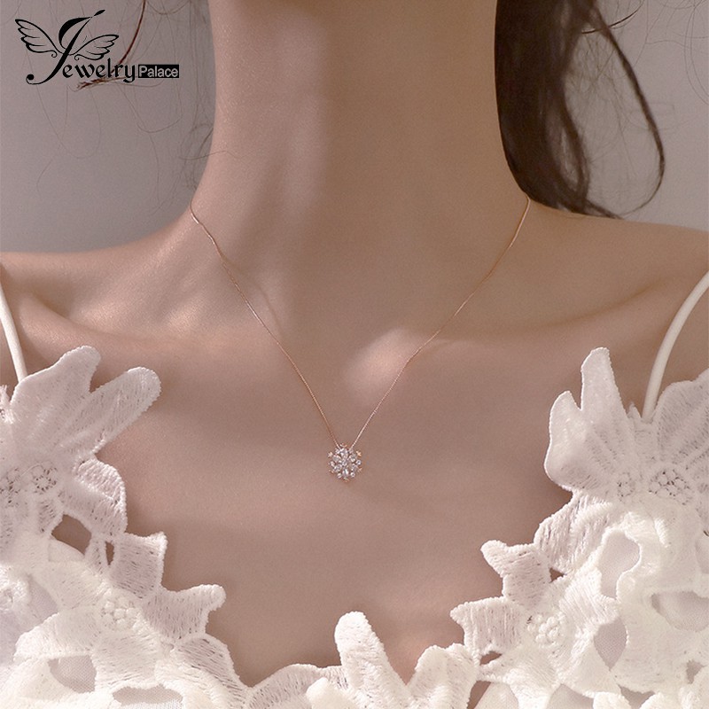Bạc 925 nữ bông tuyết vòng cổ trang sức thời trang đơn giản