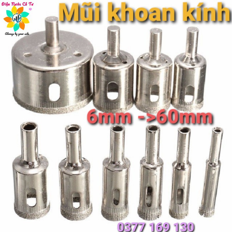 Mũi khoan kính Mũi khoan gạch men 6mm - 30mm Kim Cương Loại 1