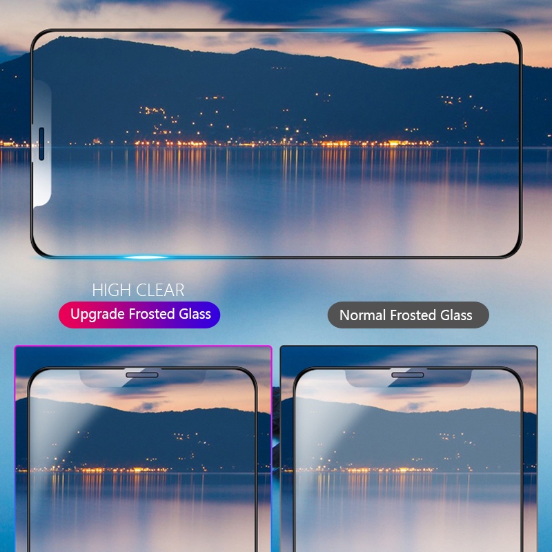 Kính cường lực nhám AG toàn màn hình chống vân tay thích hợp cho iPhone 14 13 12 11 Pro Max 13 Mini X XS XR 6 6S 7 8 Plus