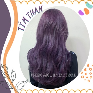 Thuốc nhuộm tóc màu tím than + kèm trợ nhuộm