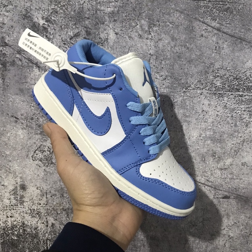 Giày thể thao JORDAN 1 XANH DƯƠNG CỔ THẤP hot trend nam nữ, Giày sneaker JD1 xanh dương thấp cổ dùng đi học,tập gym