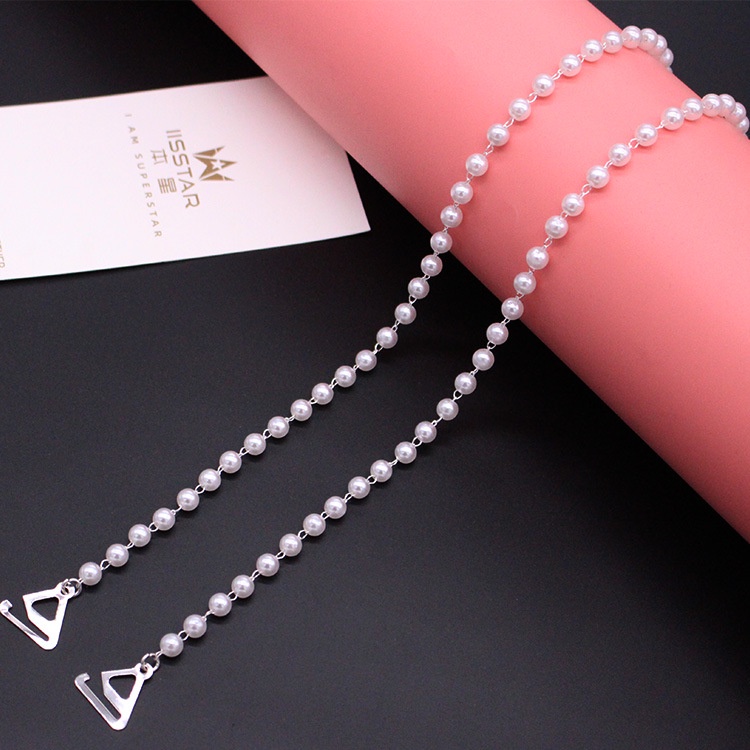 Dây Áo Ngực Trong Suốt Đính Hạt Ngọc Trai Phong Cách Hàn Quốc