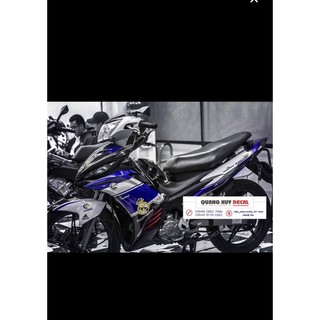 Tem trùm xe máy exciter ex 135 Real Trắng xanh