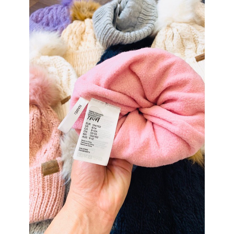 Mũ len vặn thừng cục bông - RABBITSHOP