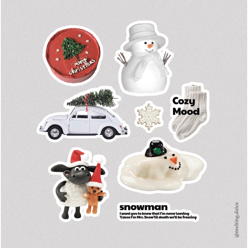 Daice || ‘𝐜𝐡𝐫𝐢𝐬𝐭𝐦𝐚𝐬𝐭𝐢𝐦𝐞’ sticker/decal trang trí giáng sinh