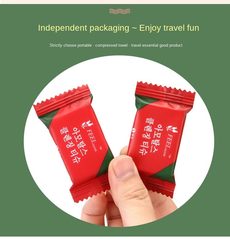 Khăn bông tẩy trang mini dạng nén mềm mịn siêu thấm hút nhỏ gọn dùng một lần tiện dụng