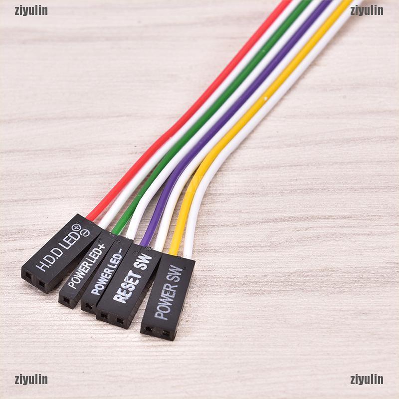 Atx PC Dây Cáp Nguồn Bo Mạch Chủ 2 Nút On / Off / Reset w / LED