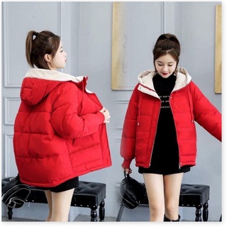 Áo khoác phao nữ 3 lớp nón thêu cực ấm cho mùa đông nyna