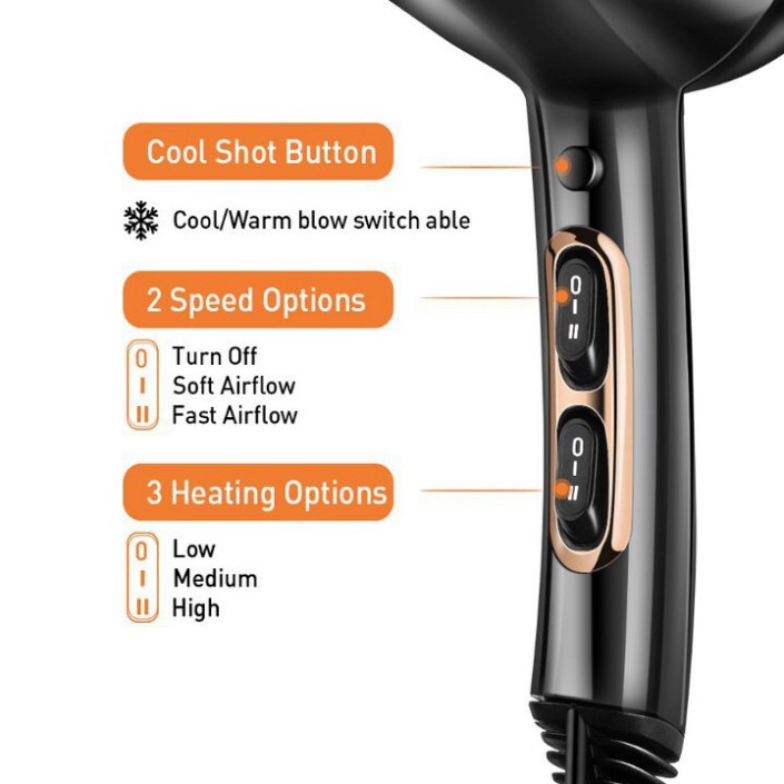 Sản Phẩm Máy sấy tóc hai chiều thương hiệu cao cấp DSP công suất 1600W (Bảo hành 12 tháng) .