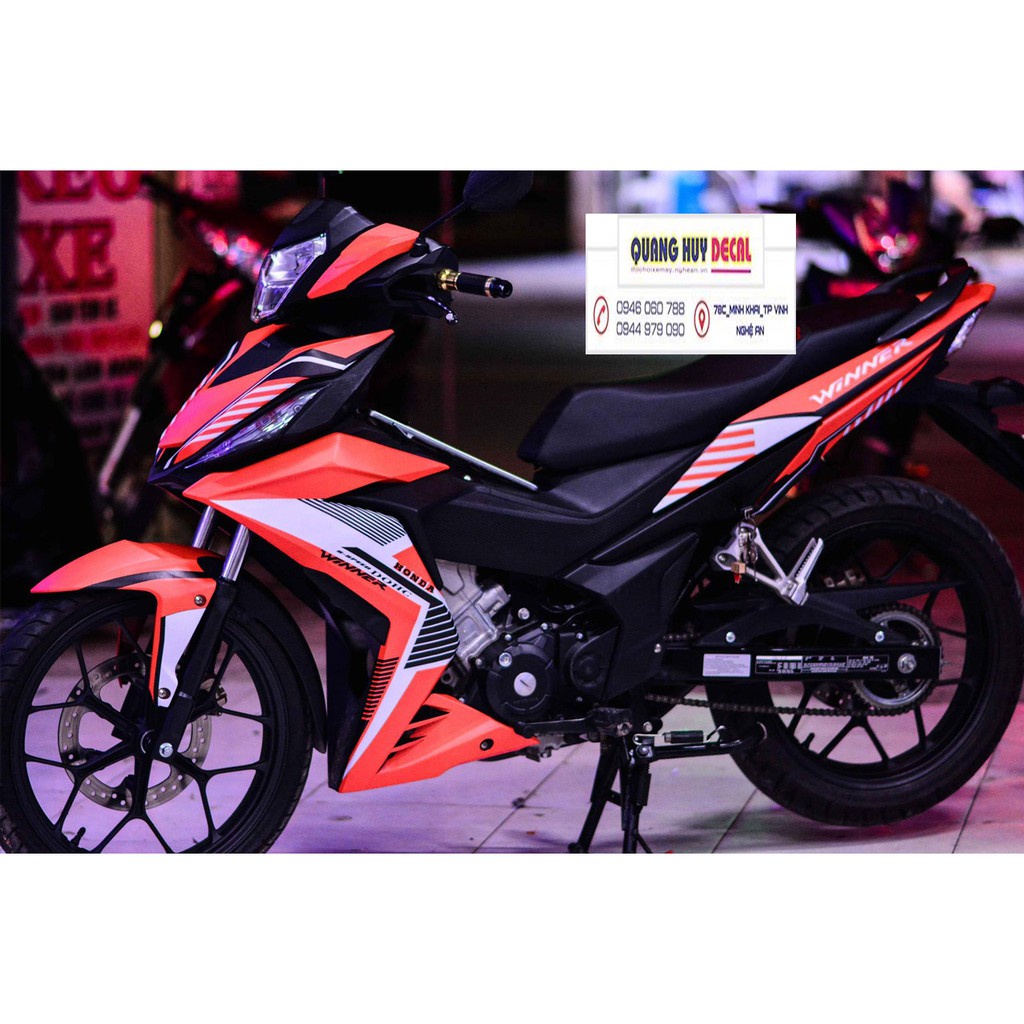 Tem trùm ♦FREESHIP♦ winner 150 cam trắng đen, độ team decal xe dán phủ dàn áo đẹp