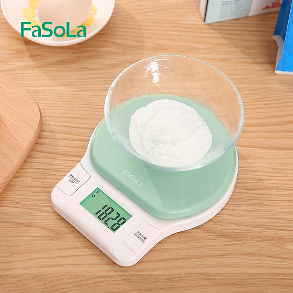 Cân tiểu ly điện tử nhà bếp, làm bánh 3kg, có đèn led dạ quang, chính xác đến 0.1g FASOLA FSLRY-257