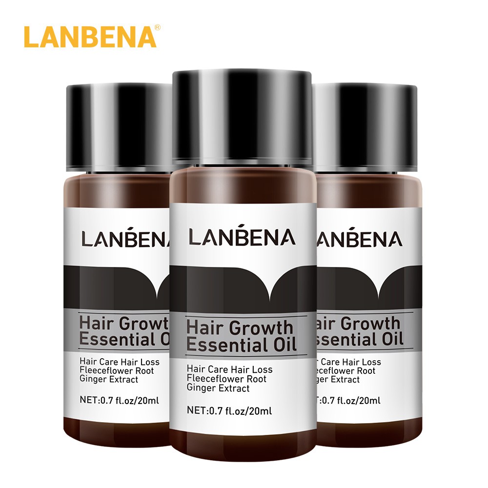 Set 3 tinh dầu kích thích mọc tóc Lanbena nuôi dưỡng chân tóc ngăn ngừa hói đầu hiệu quả 20ml