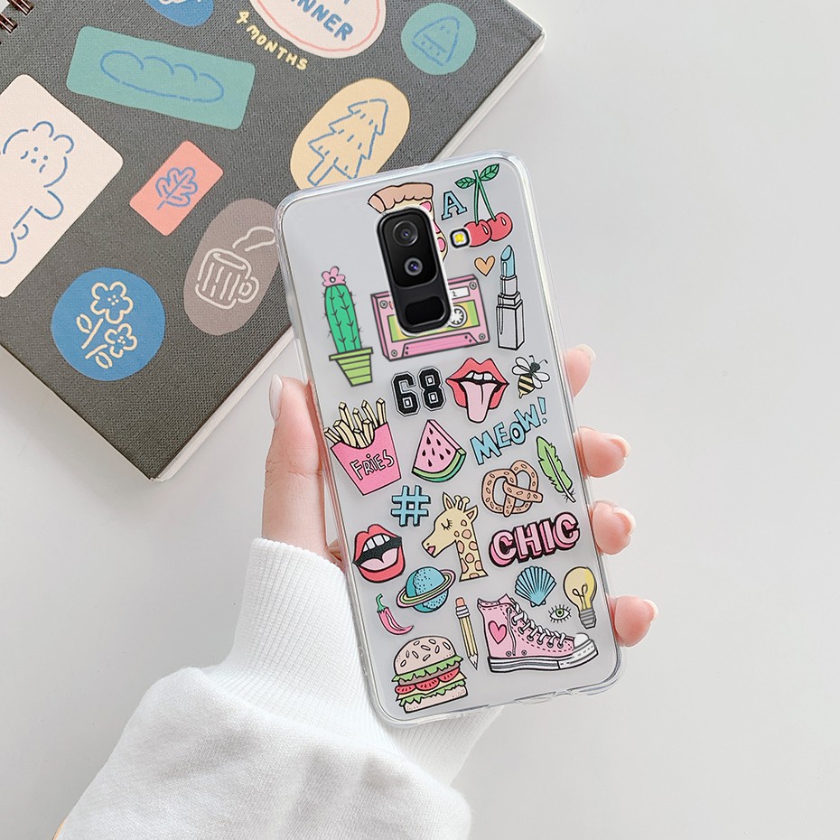 Ốp điện thoại silicon mềm trong suốt hình tem nhãn SM-J810Y cho Samsung Galaxy J8 2018 J810 J810F