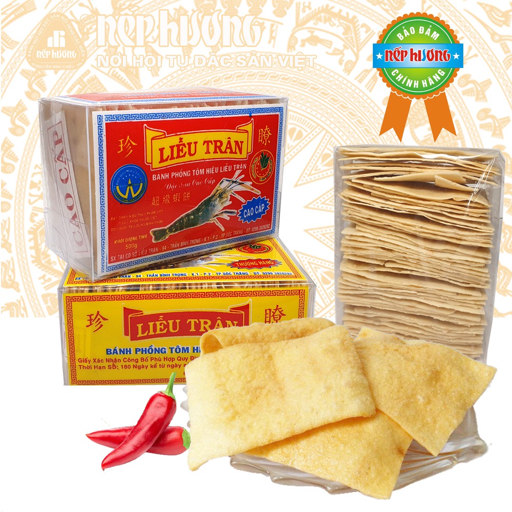 Bánh phồng tôm - Liễu Trân - Hộp 500g - Đặc sản Sóc Trăng