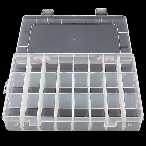 Hộp đựng trang sức / khuyên tai / nhẫn trong suốt gồm 24 ngăn có thể điều chỉnh
