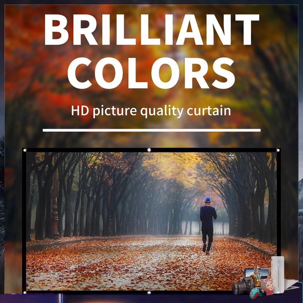 Màn hình chiếu đơn giản tỉ lệ 16: 9 cỡ 60 72 84 100 120 150 inch độ phân giải HD cho văn phòng/ngoài trời/trong nhà