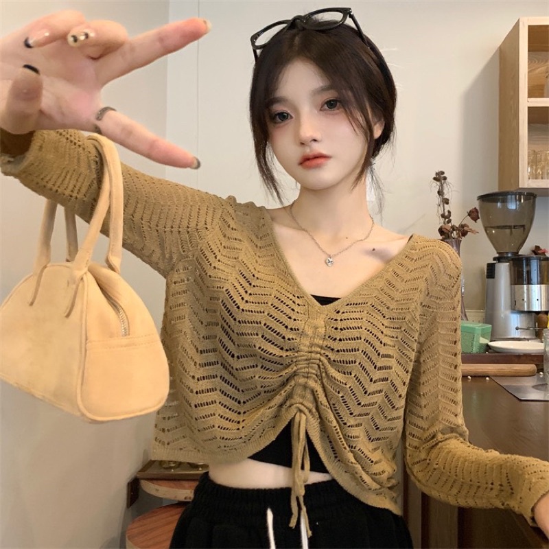 Áo len xương cá rút dây _ Hàng Quảng Châu loại dày dặn