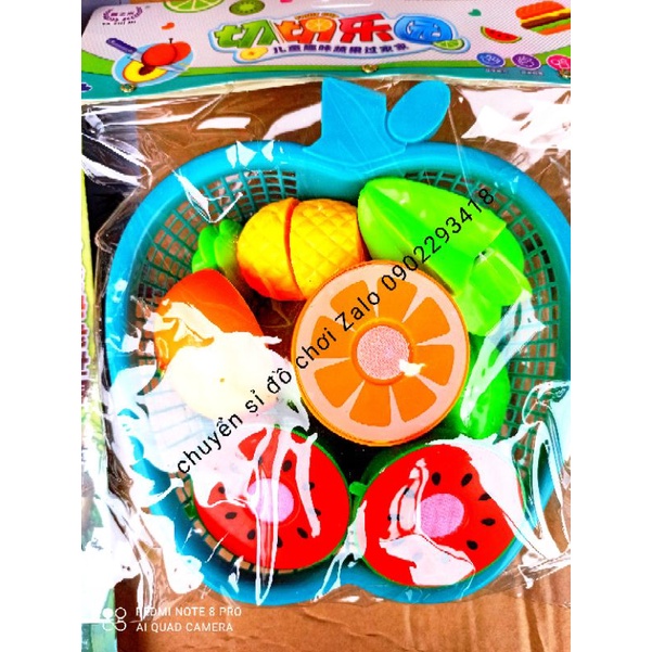 Bộ Đồ Chơi Cắt Hoa Quả nhựa cho bé tạp hoá cổng trường 96