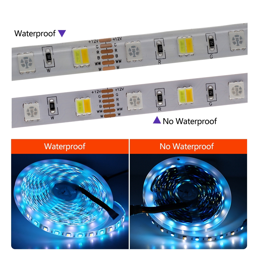 Dây Đèn Led 5050 Rgb / Rgbw / Rgbcct 60leds / M 5m + Bộ Điều Khiển Từ Xa