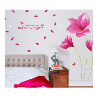 Decal trang trí đóa hoa đỏ