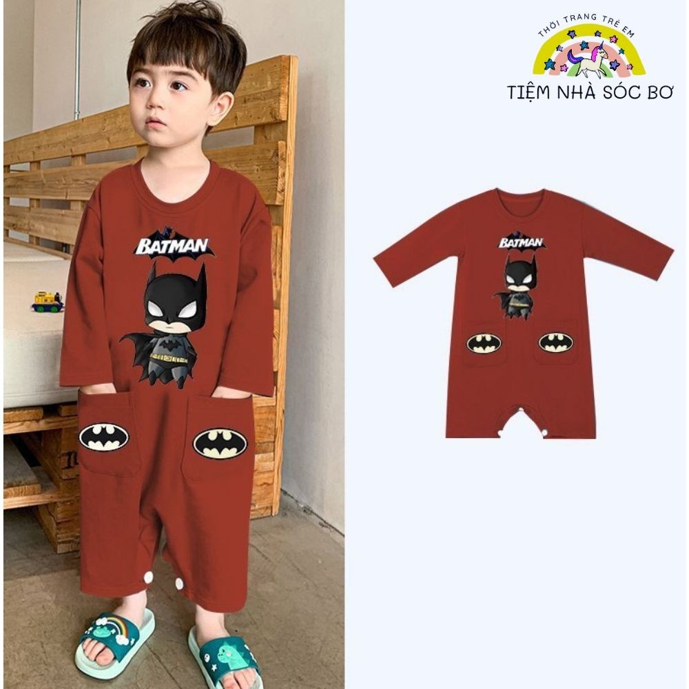 Bộ đồ ngủ dài tay cho bé trai chất cotton co giãn mềm mịn
