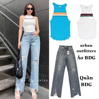 Quần jean bdg wash rách tua lai