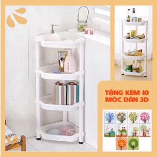 Kệ góc 4 tầng tiện dụng Tashuan TS-7114 tặng combo 10 móc dán 3D