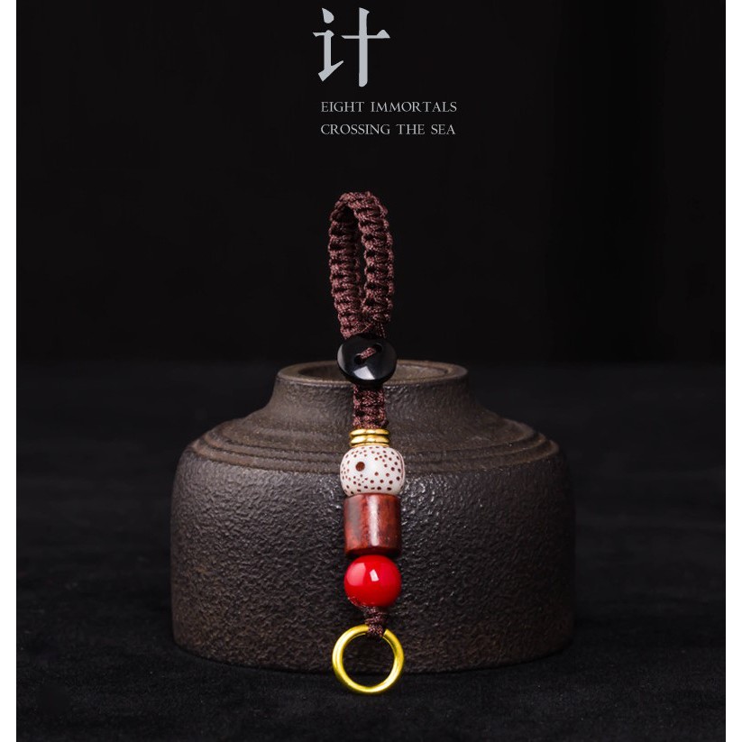 Móc Khoá Nút Phong Thủy, Trang Trí Bằng Đồng Hình Hạt Đơn