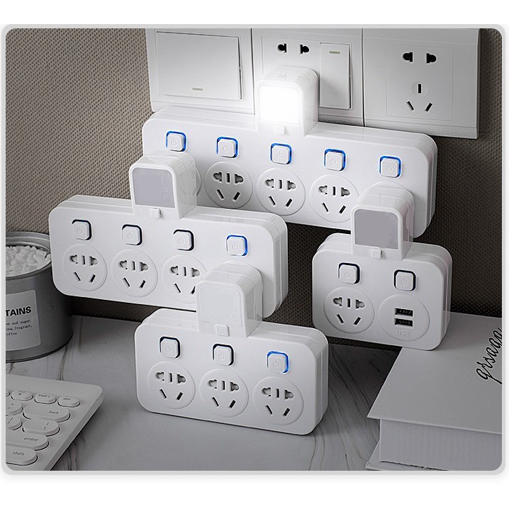 CHIA Ổ ĐIỆN ĐA NĂNG BẢN ĐẶC BIỆT ☘ Kết hợp Đèn + Cổng Sạc USB + Chống Giật + Chống Sét