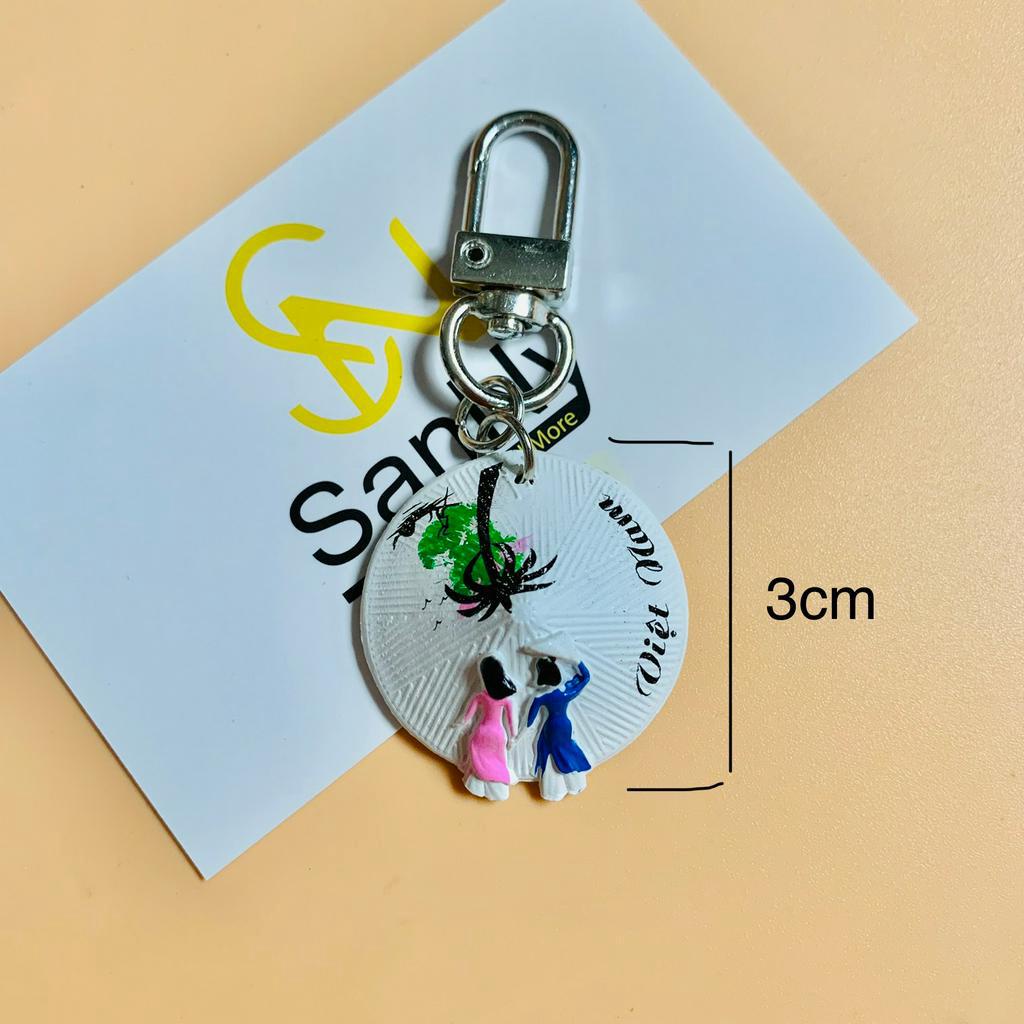 01 Móc khóa nón lá SanNy handmade 3cm, Keyring airpod quà tặng lưu niệm Việt Nam