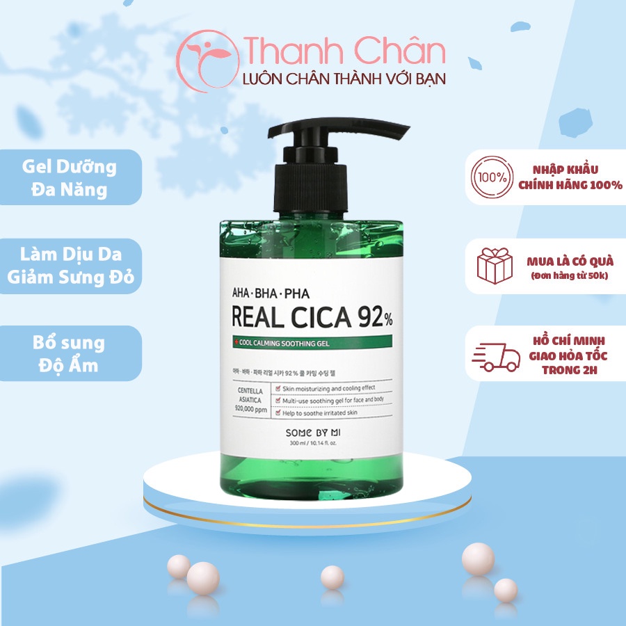 Gel Dưỡng Dịu Da Some By Mi AHA BHA PHA Real Cica 92% Cool Calming Soothing Gel