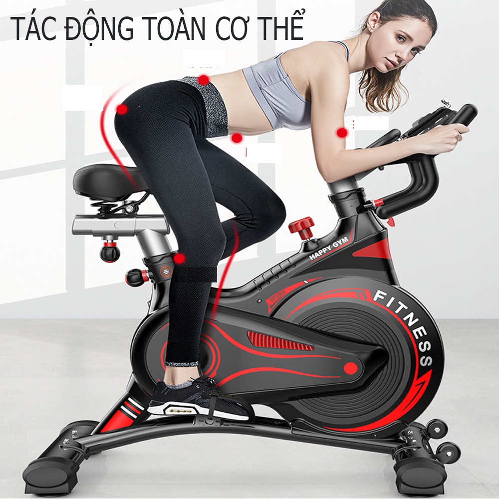 Xe đạp thể dục tại nhà HappyGam, Xe đạp tập gym toàn thân cao cấp kháng từ chống ồn bảo hành 3 năm