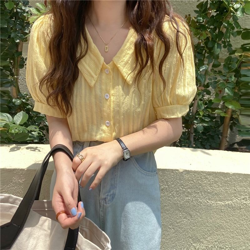 Áo Tay Ngắn Cổ Búp Bê Thời Trang Mùa Hè Hàng Mới Dành Cho Bạn Nữ