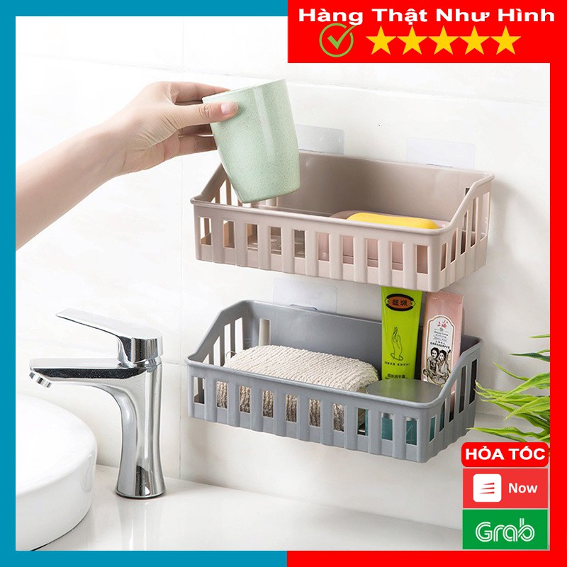 [Mẫu Mới] Kệ Đựng Đồ Nhà Tắm Dán Tường Loại Lớn Không Cần Khoan Đục Tường