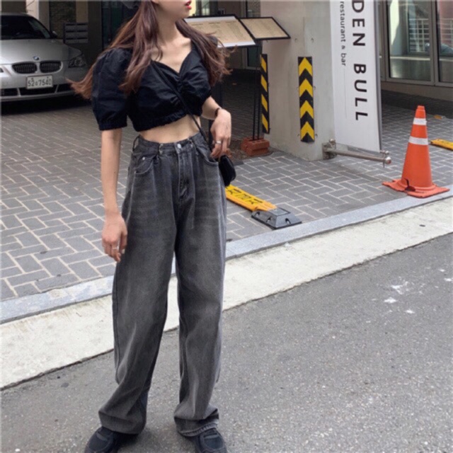 QUẦN JEANS RỘNG ULZZANG HÀN QUỐC ROSE