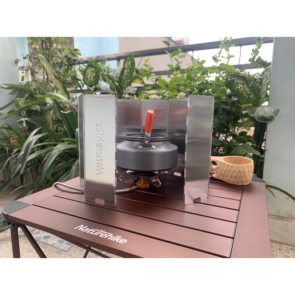 Tấm chắn gió bếp ga dã ngoại Naturehike 10 tấm bằng hợp kim nhôm, chịu nhiệt tốt chống mài mòn nhỏ nhẹ gấp gọn tiện dụng