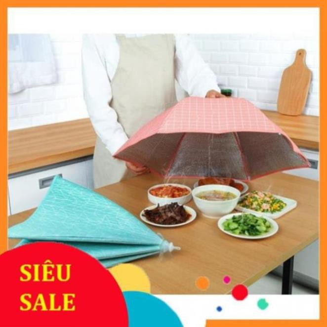 Lồng bàn giữ nhiệt gấp gọn cỡ lớn 6 cạnh có khung chống bụi và côn trùng bền đẹp