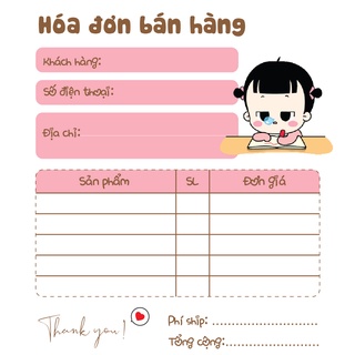 Hóa đơn bán hàng mini 1 liên babygirl