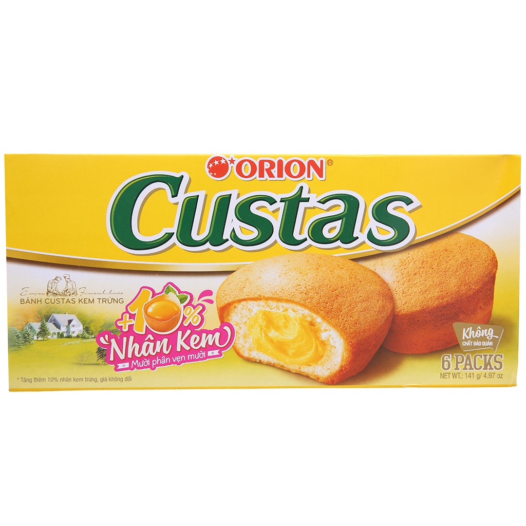 Bánh Custas Orion Kem Trứng (Hộp 6 cái)