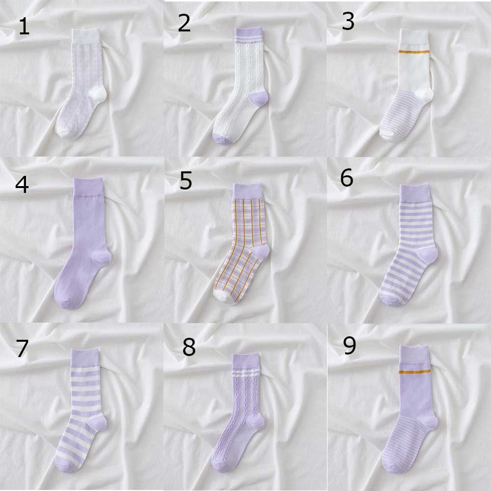 Đôi Vớ Bằng Vải Cotton Họa Tiết Sọc Dễ Thương Bắt Mắt