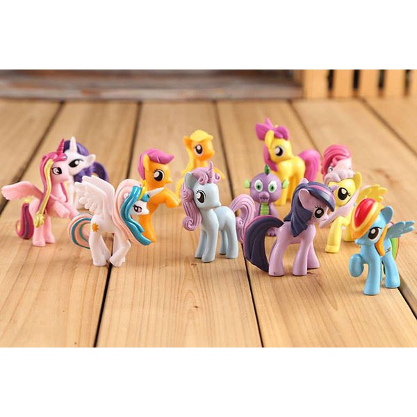Ngựa Pony thiên thần set 12 con loại to | Ngựa thiên thần Poly loại to