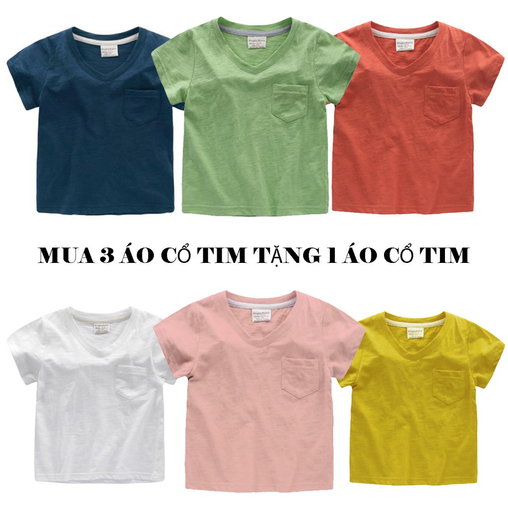 (Khuyến mãi HOT) Mua 3 tặng 1 áo phông cổ tim VEMZKIDS