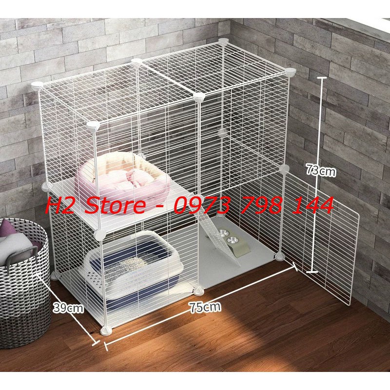 (tặng kèm chốt gắn và vòng cổ lục lạc) Lưới Sắt ,Tấm Nhựa Ghép Chuồng Chó, Mèo