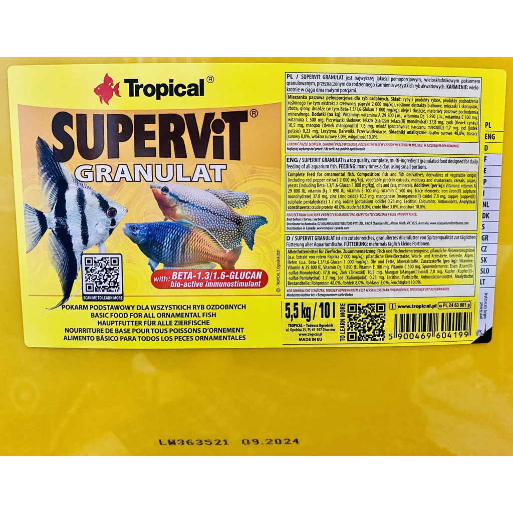 Thức ăn Tropical SUPERVIT GRANULAT - Cám tropical dạng tổng hợp -cho các dòng cá thủy sinh-shopleo