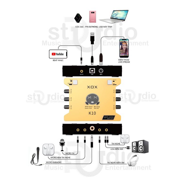 Sound card và COMBO livestream XOX K10 Jubilee -  Phiên bản giới hạn kỷ niệm 10 năm XOX