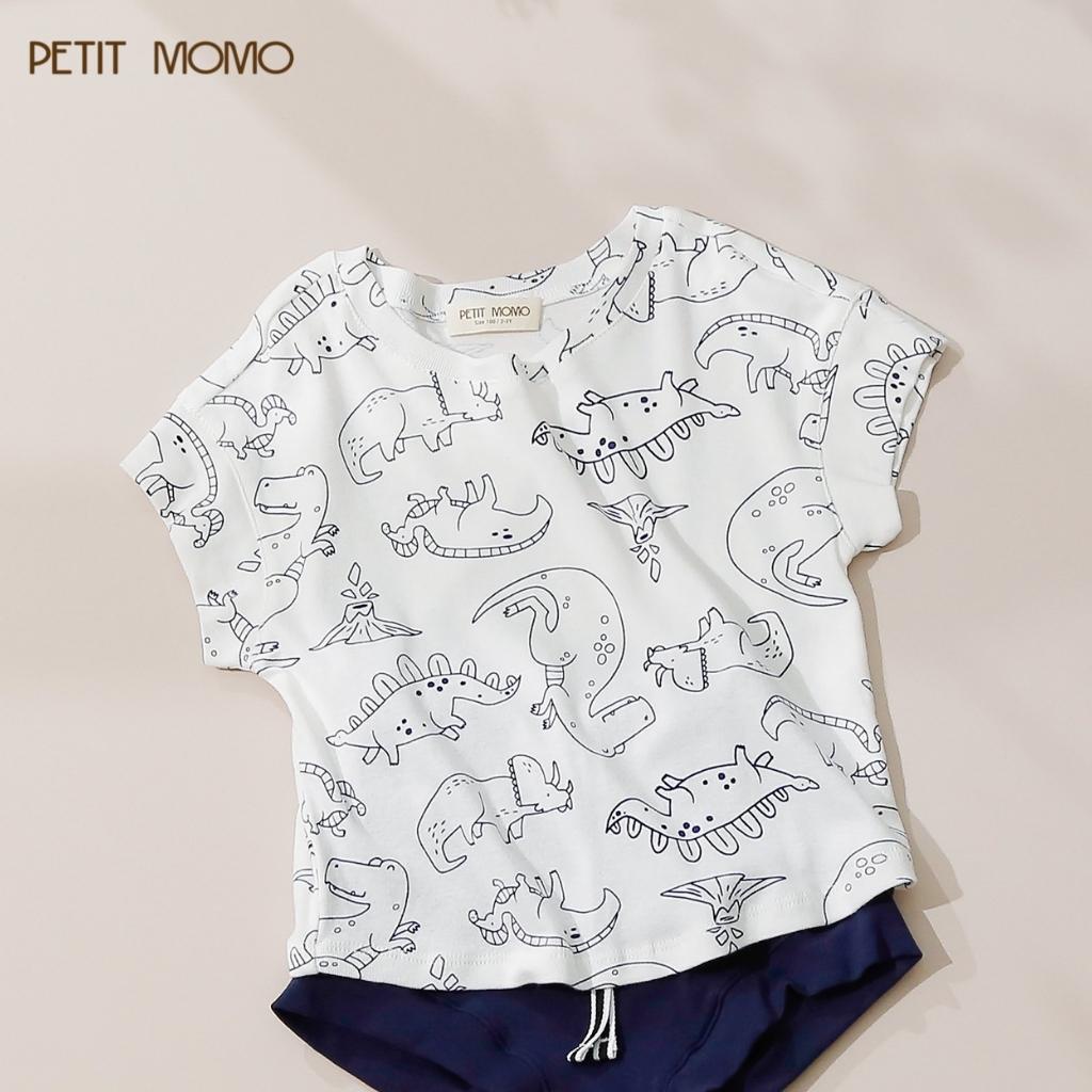 Áo Thun Cộc Tay Cho Bé PETIT MOMO Chất Thun Cotton Mát Lạnh Họa Tiết Dễ Thương H187.1